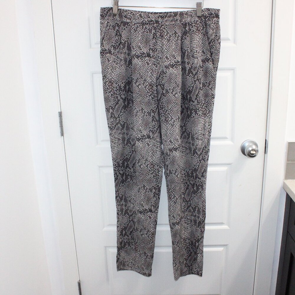 Aritzia T. Babaton 100% Silk Crepe Snakeskin Print Pant Size 10